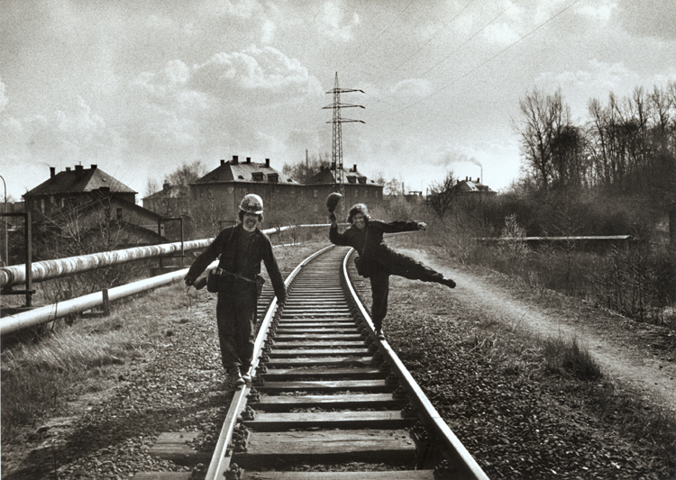 Viktor Kolar - Untitled (Men on Railroad Tracks)