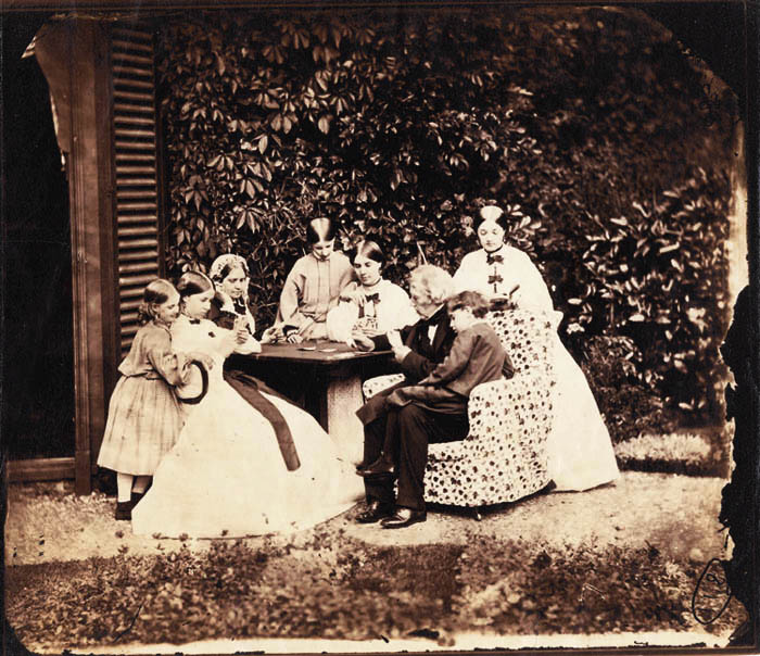 Photo Detail - Lewis Carroll (Rev. Charles Dodgson) - Hassard Dodson Family Sitting Round a Table Playing Cards