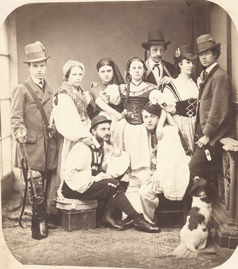 Photo Detail - Anonymous - Austrian Folk Group with Dog