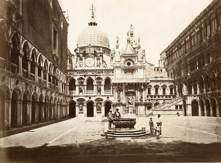 Carlo Naya (attributed to) - View of the Court of the Doges' Palace, Venice, Italy