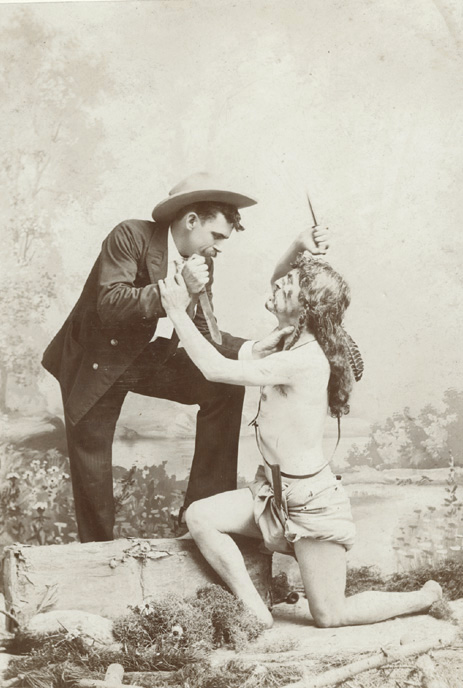 Photo Detail - Shaw & Sons - Cowboy and Indian Having a Knife Fight