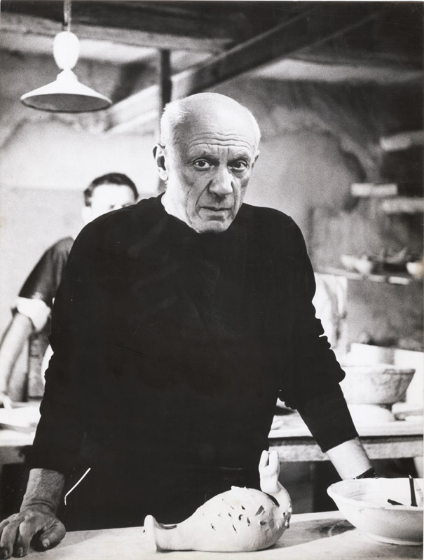 André Villers - Picasso with a Clay Sculpture