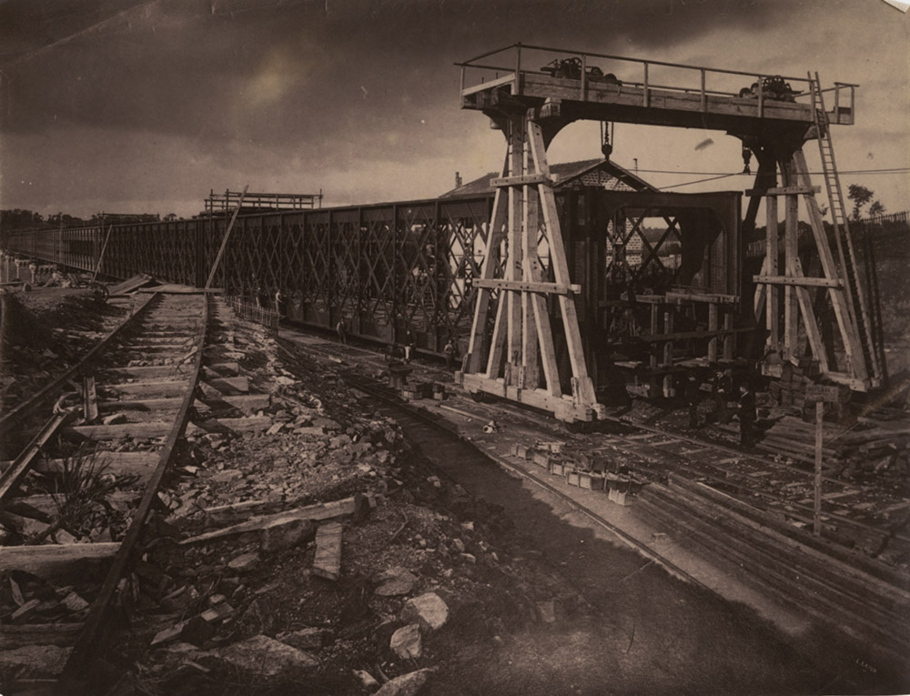 Louis Lafon - Construction of Iron Railroad Trestle