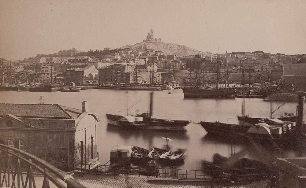 Photo Detail - Louis-Alphonse Davanne (attributed to) - Marseilles, a View of the Port and Notre Dame de la Garde