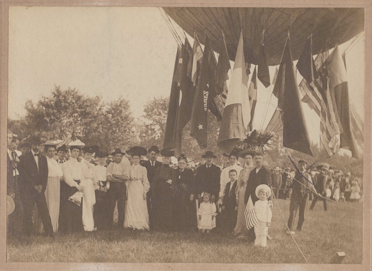 Percy H. White - Family Portrait, Before Balloon Ascension, Roger Williams Park, Providence, RI