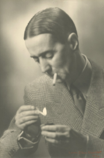 Laure Albin-Guillot - Writer Daniel Rops Lighting Cigarette